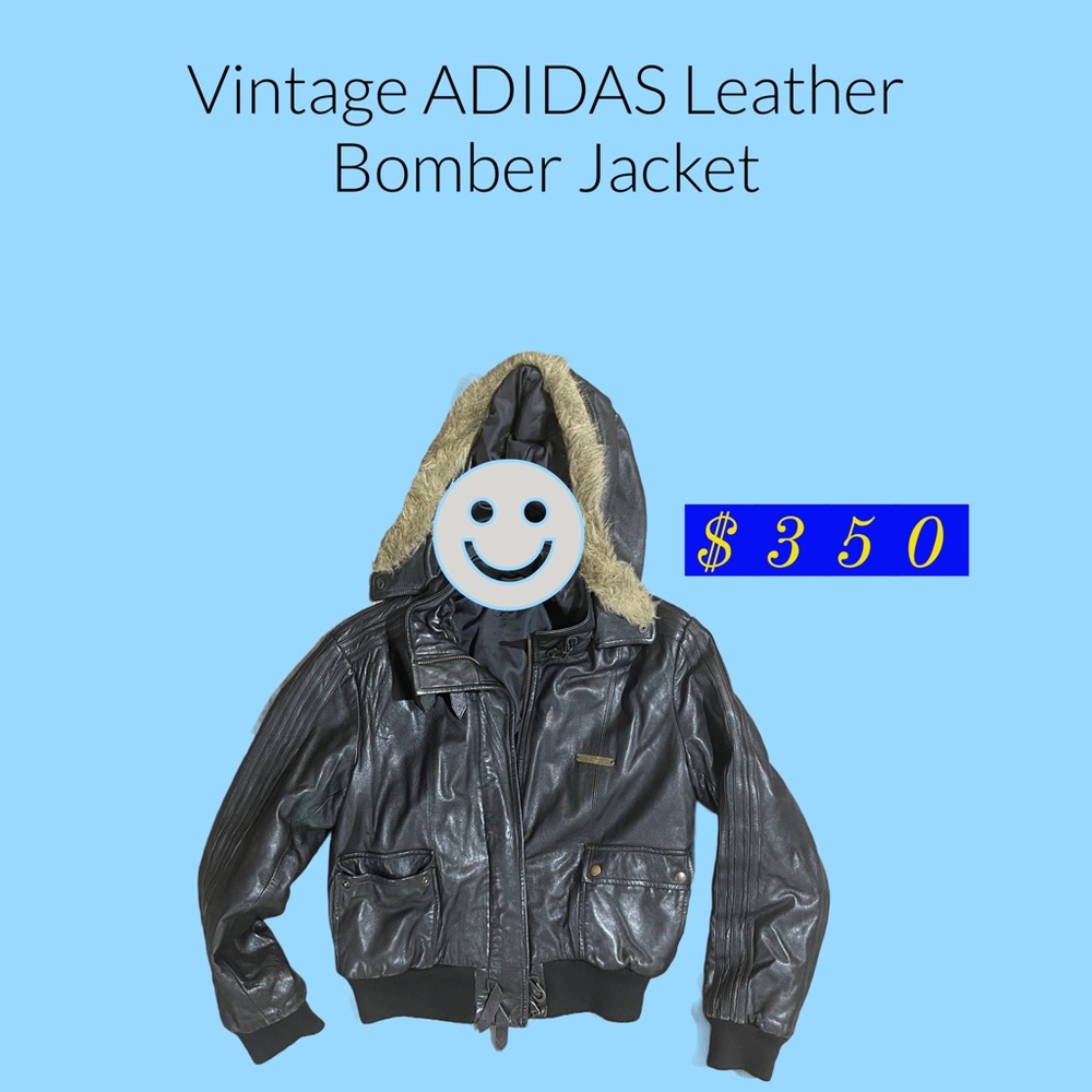 ADIDAS Leather Bomber Jacket - limited edition.